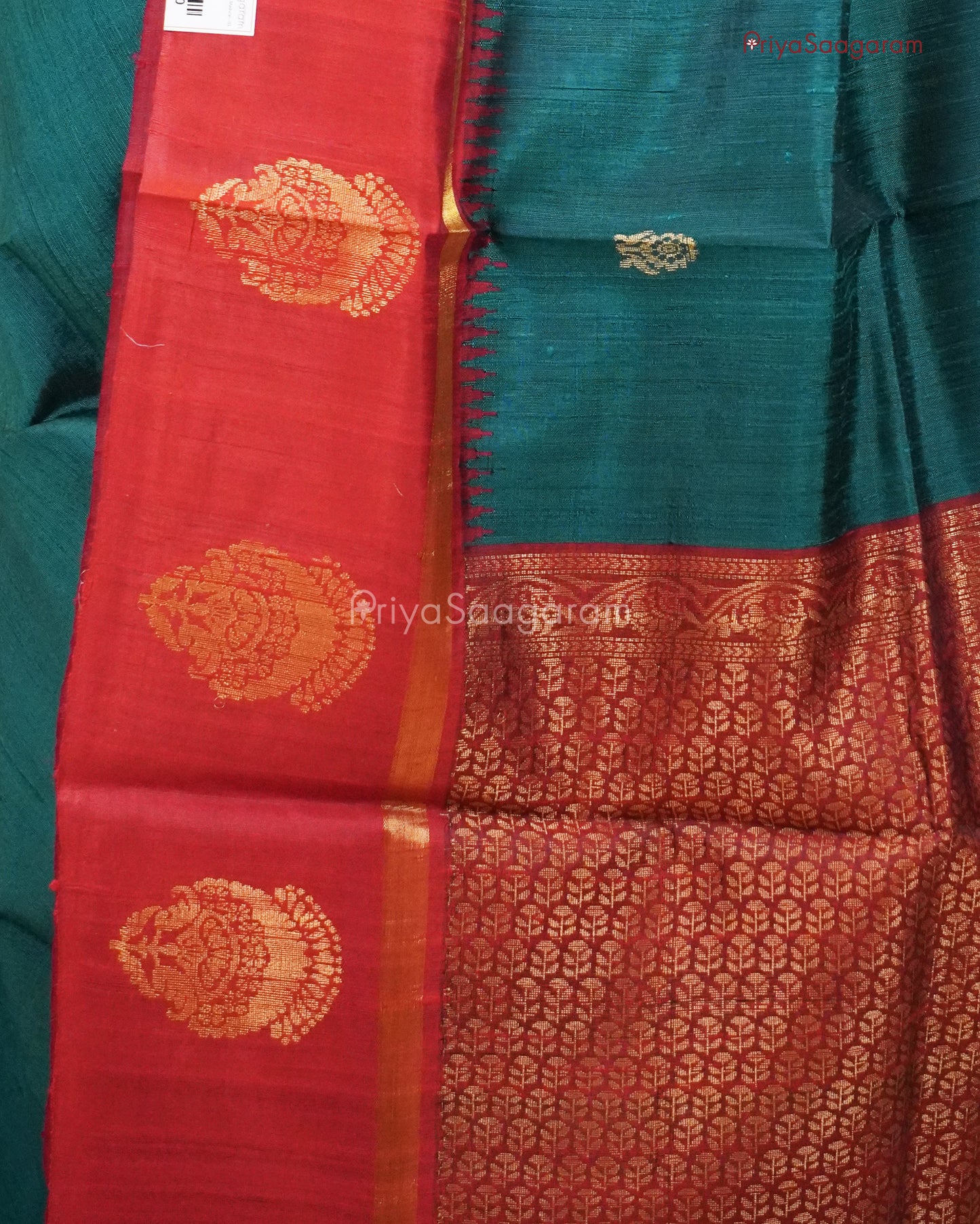 Solid Green Kadhi Tussar - PB2547