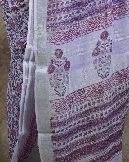 Mauve Purple Pure Linen Cotton - PC2749