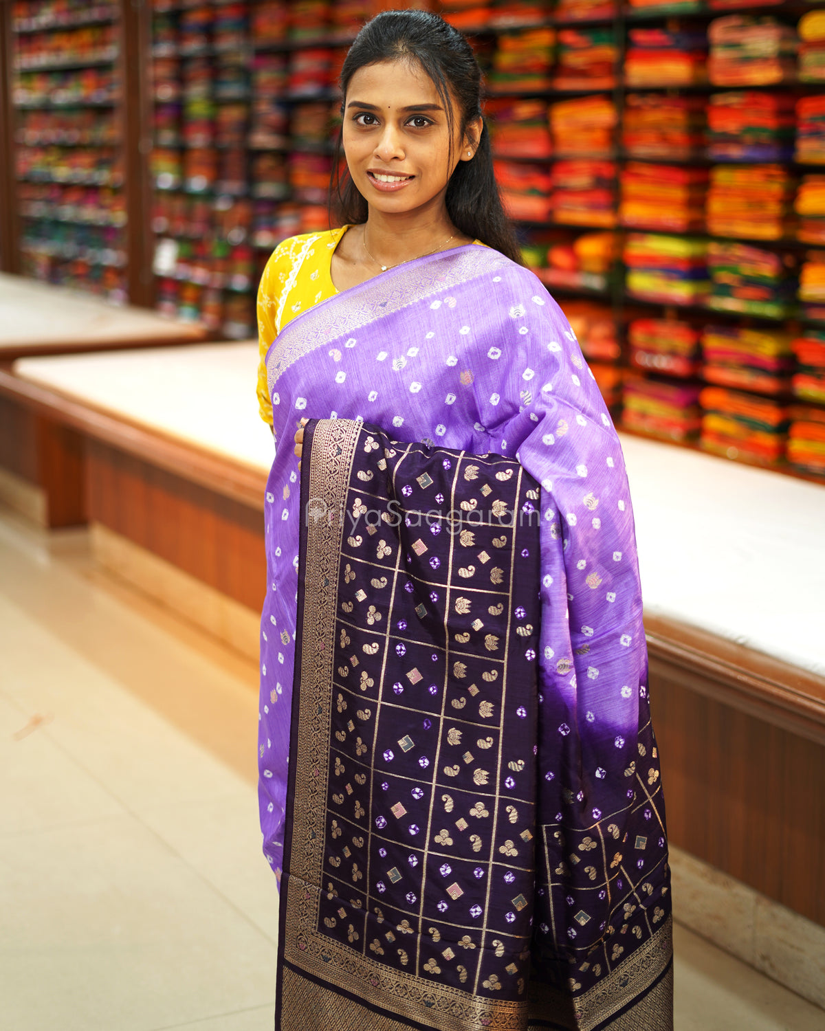 Purple Lavender Woven Chiniya Silk - PE2707