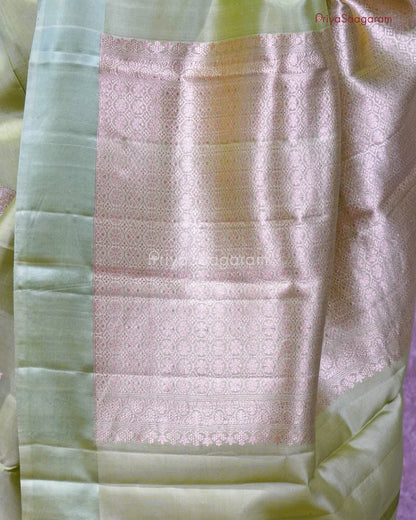 Golden Green Raw Mango Silk - PC3597
