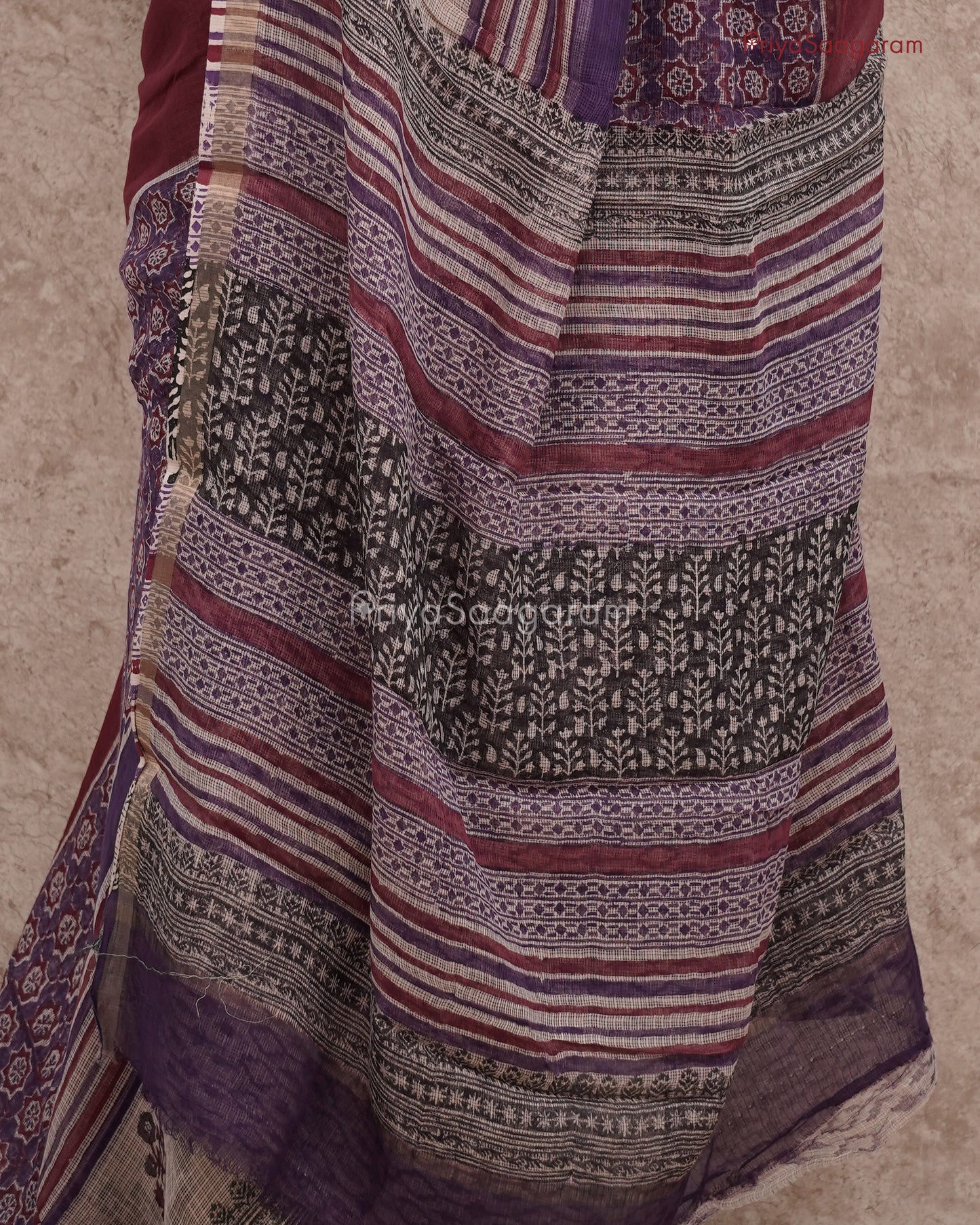 Purple Maroon Shaded Kota Cotton - PC2065