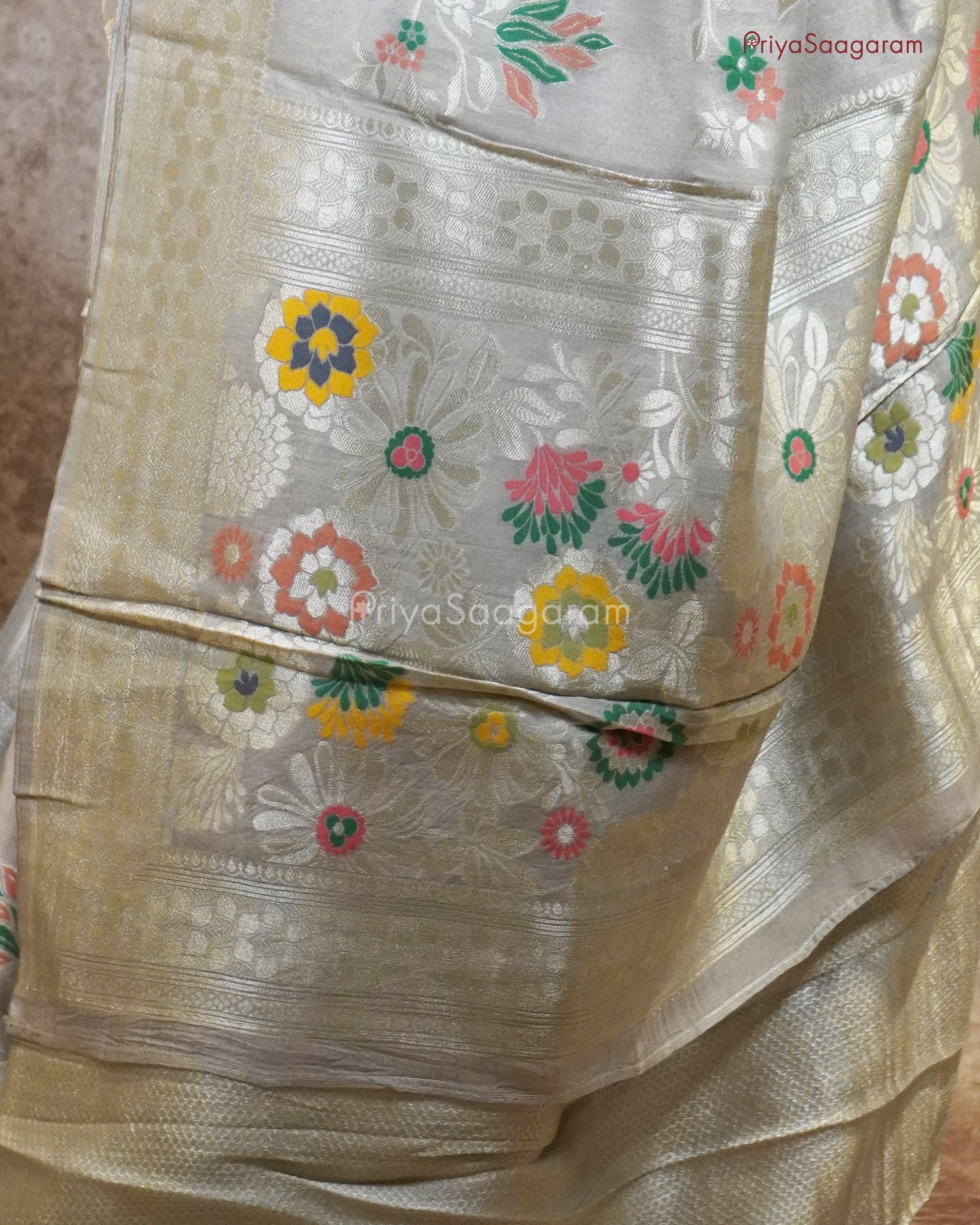 Light Grey Banaras Tussar - PC506