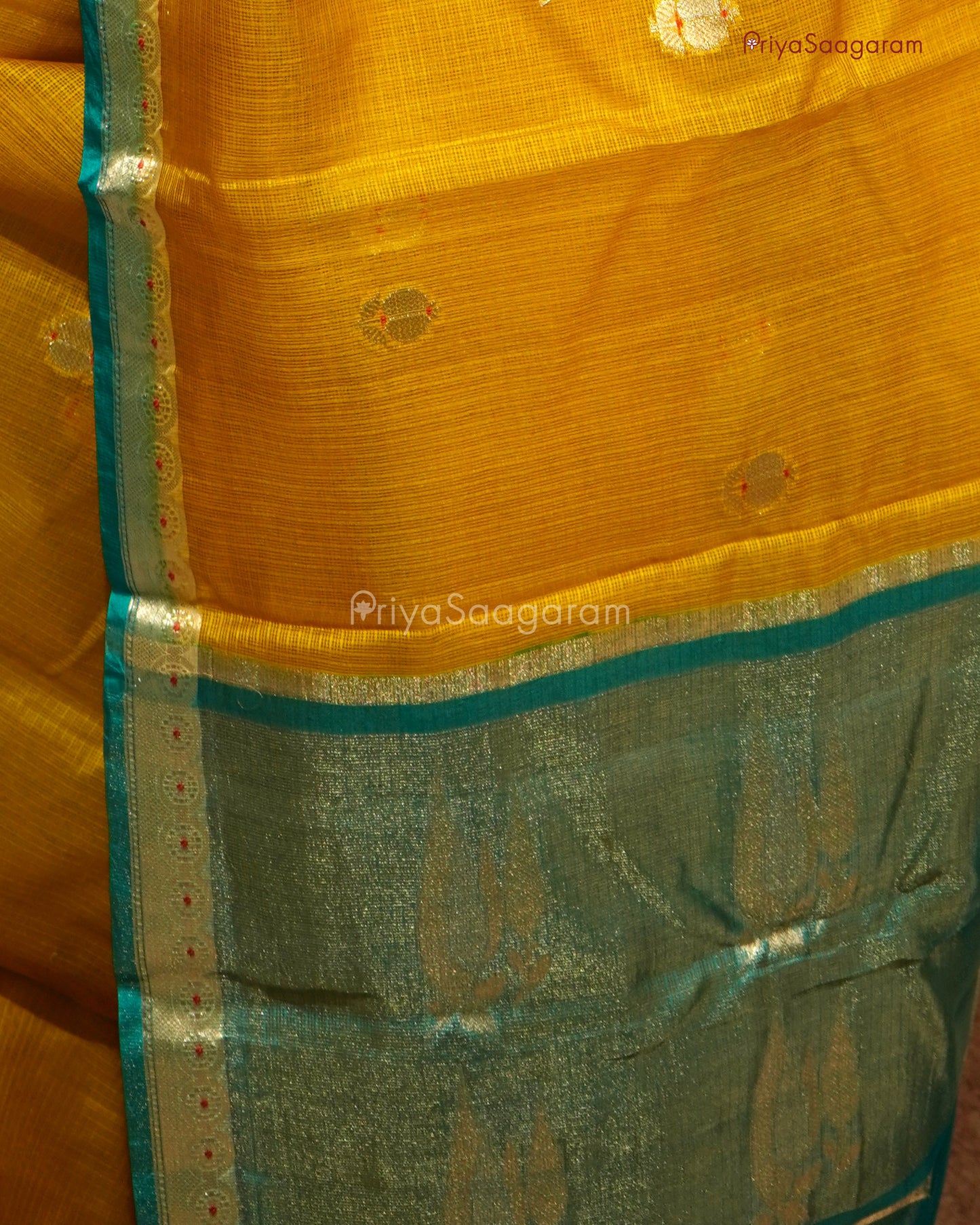 Yellow Blue Kota Silk - PD1055