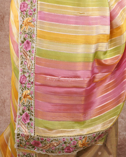 Multicolour Embroidery Tissue Silk - PD5557