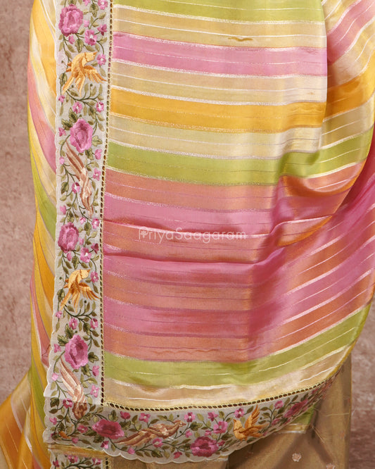 Multicolour Embroidery Tissue Silk - PD5557