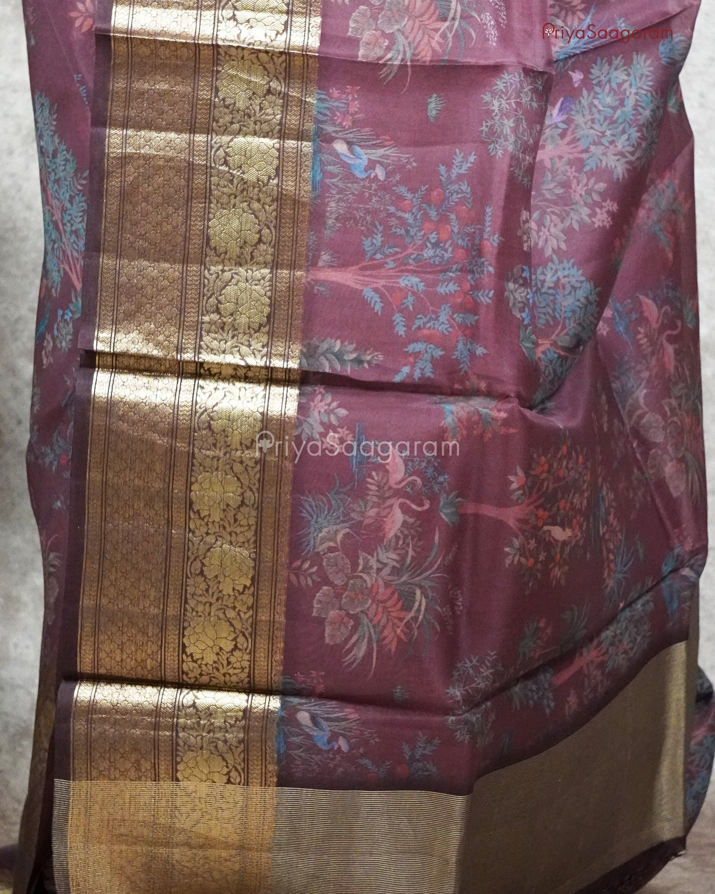 Burgundy Brown Kora Organza - PC512