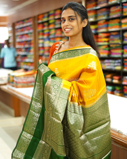 Yellow Green Chiniya Raw Mango Silk - PD1067