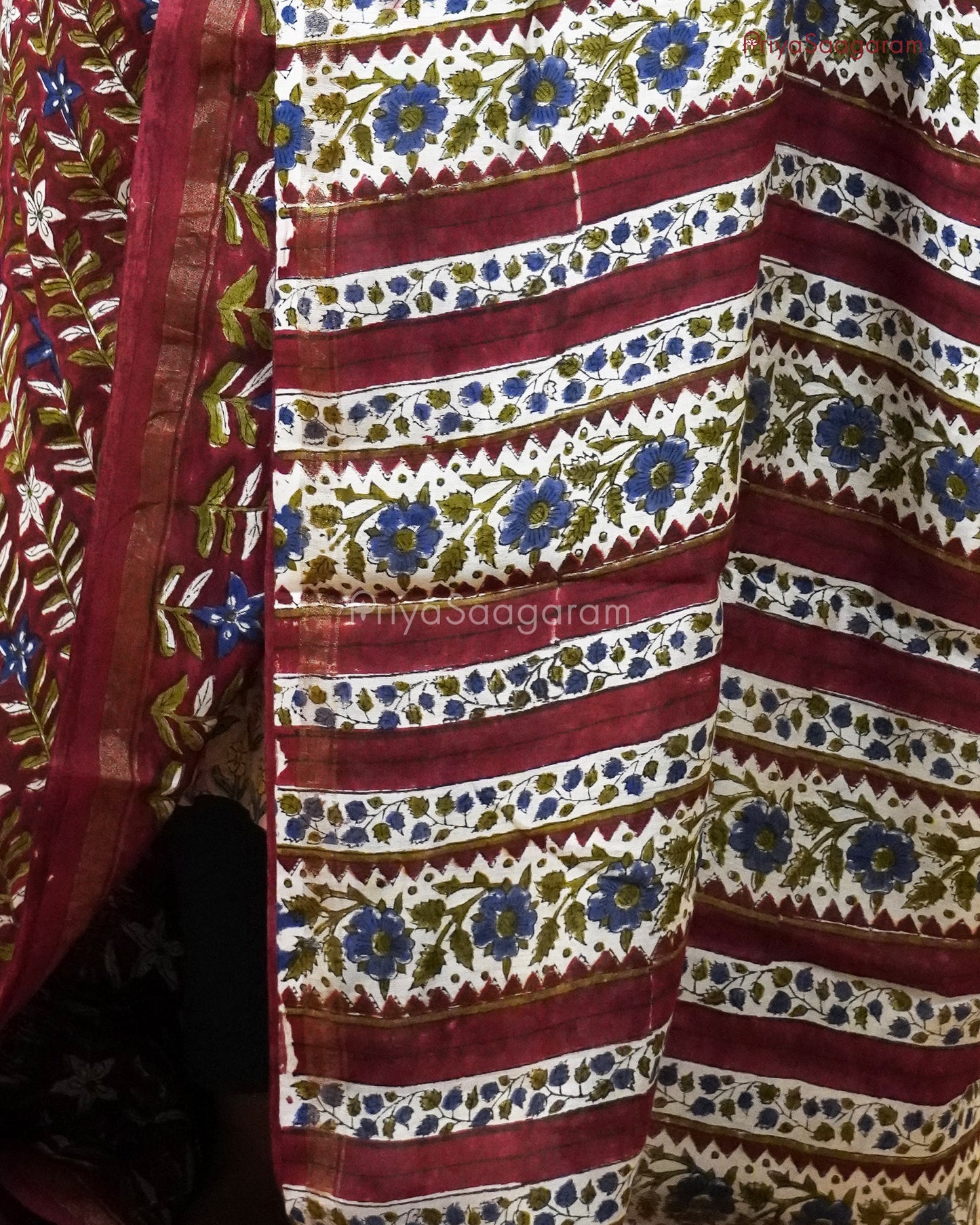 Wine Red Chanderi - PC1819