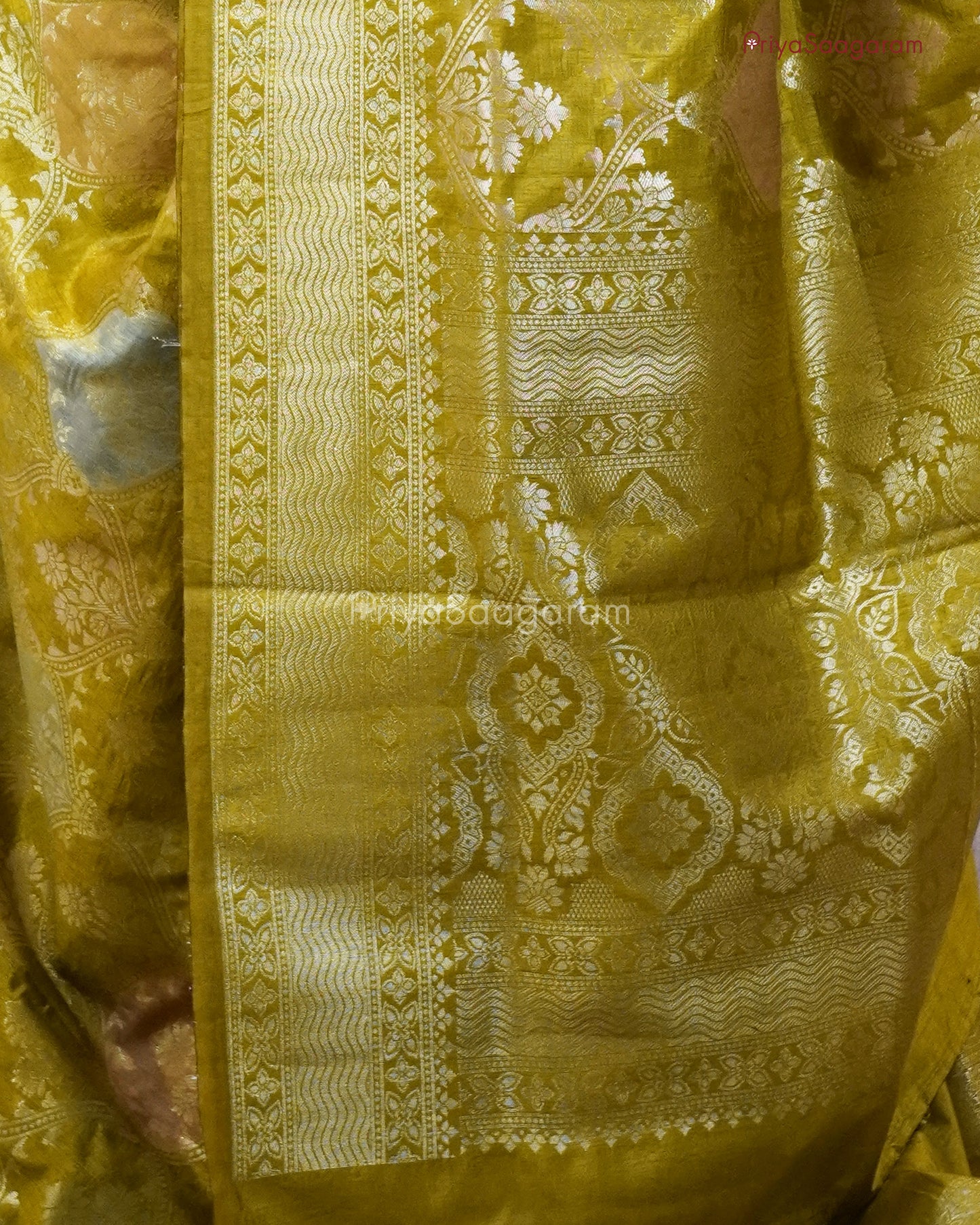 Yellowish Green Rangkat Banaras Silk - PC71