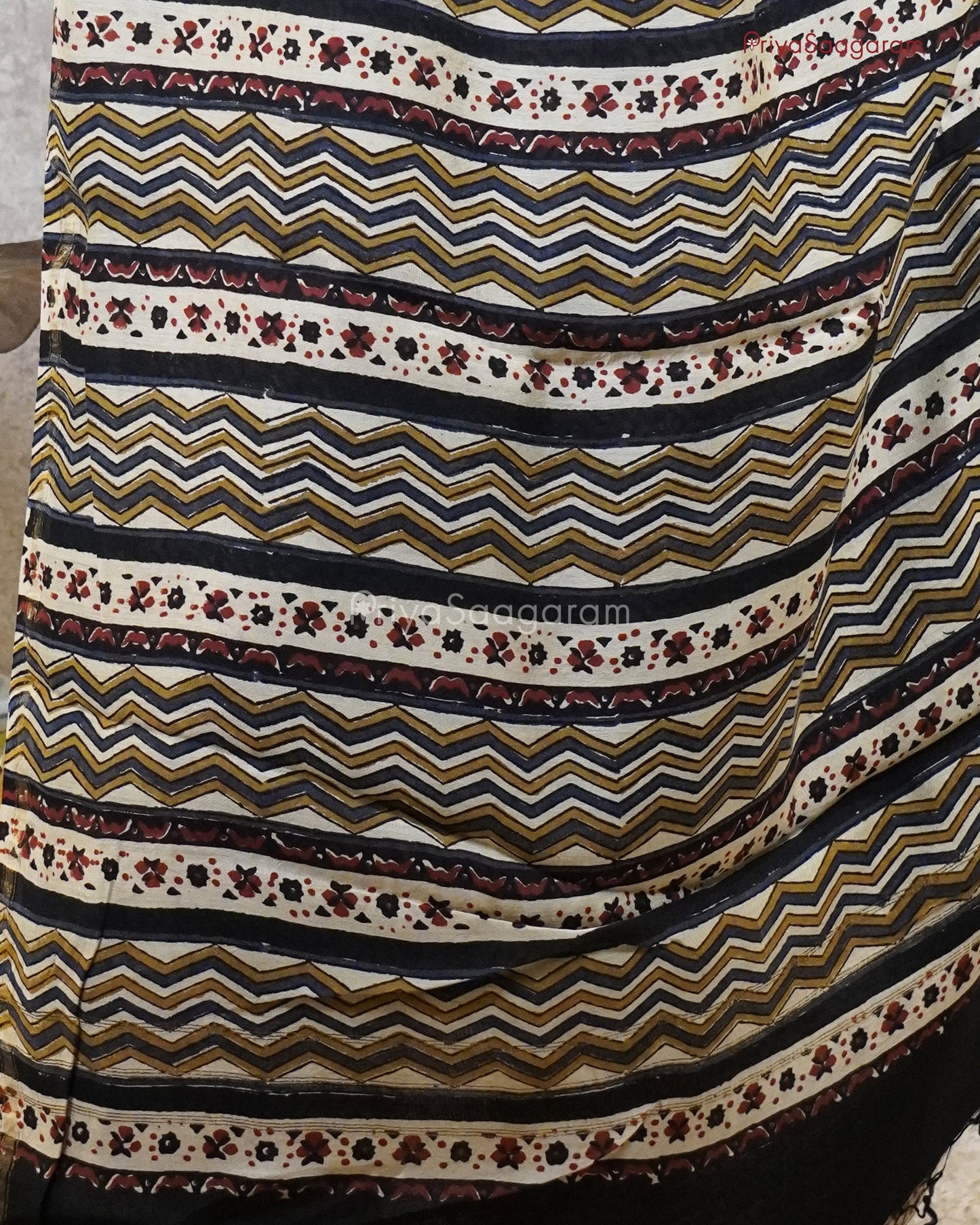 Mustard Block Print Chanderi - PC1975
