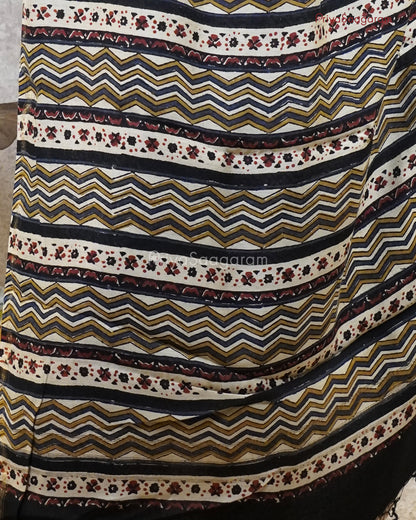 Mustard Block Print Chanderi - PC1975