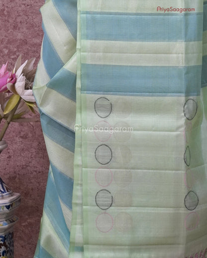 Brown and Green Kora Soft Silk - PD147