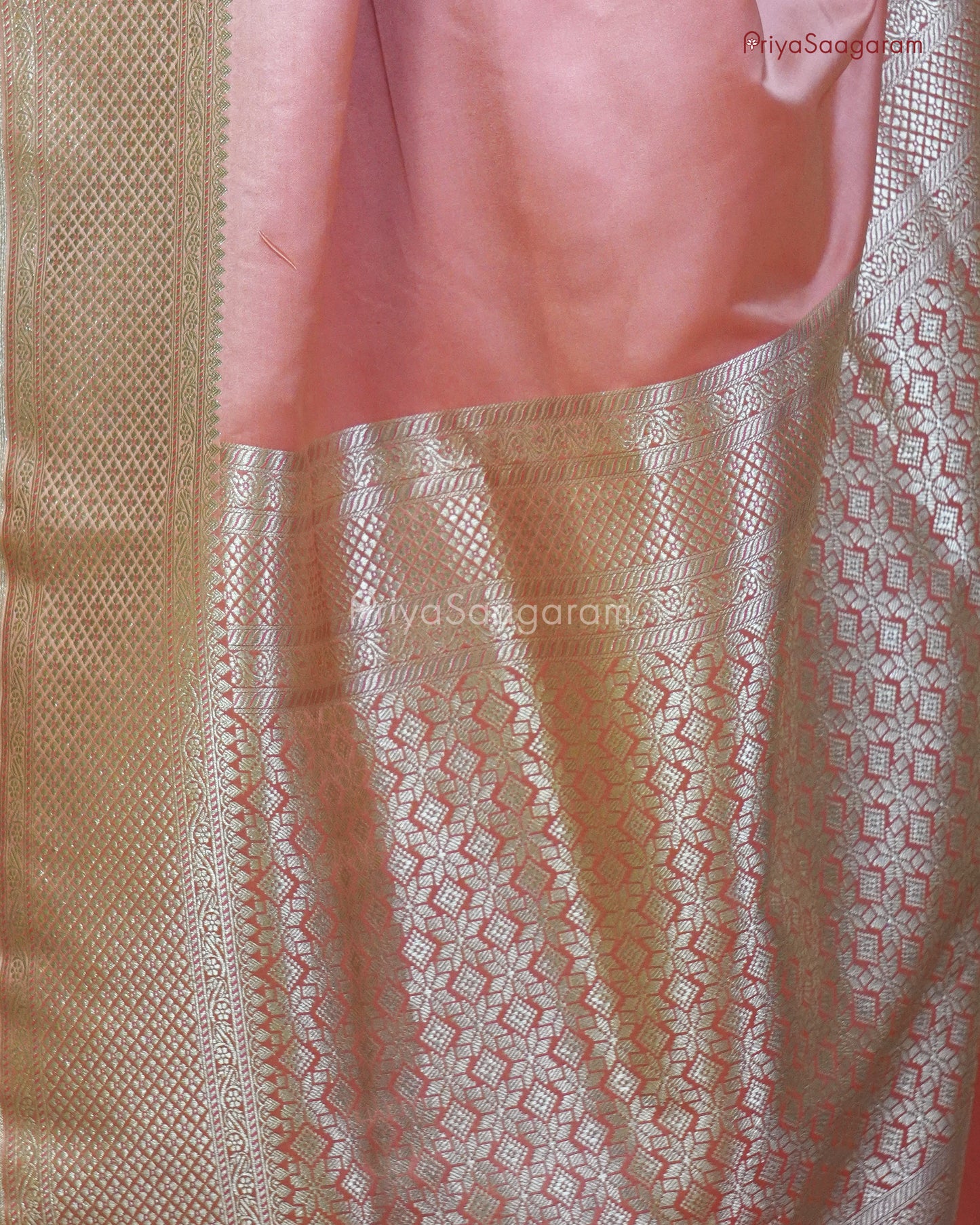 Glowing Peach Satin Katan - PC3634