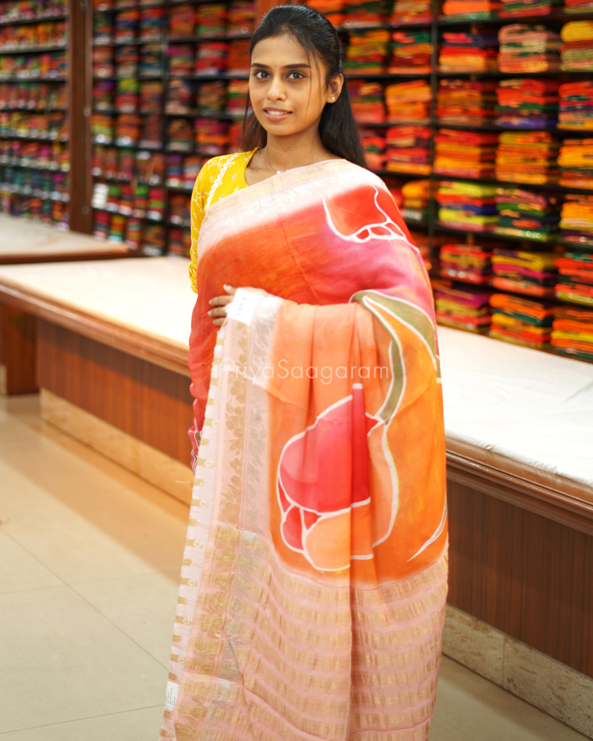 Pink Floral Chiffon Georgette - PE1043