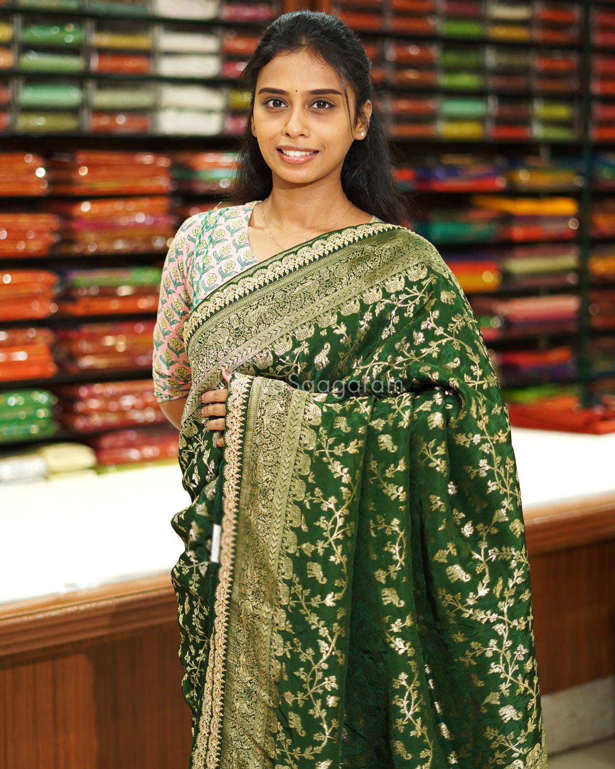 Green Designer Banaras Silk - PE598