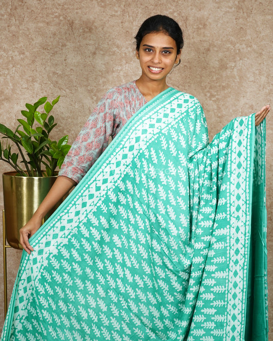 Sea Green Chanderi Soft Cotton - PD3058