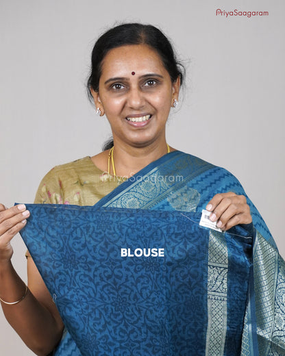 Bold Blue Chanderi - PB1958