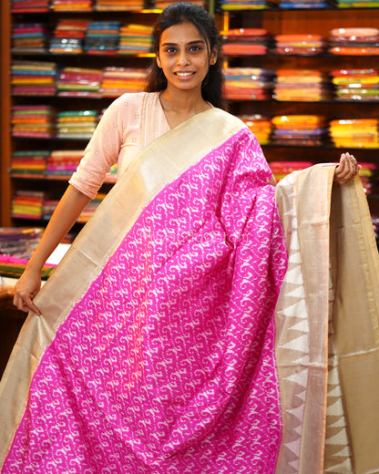 Taffy Pink Ikkat Silk - M15327