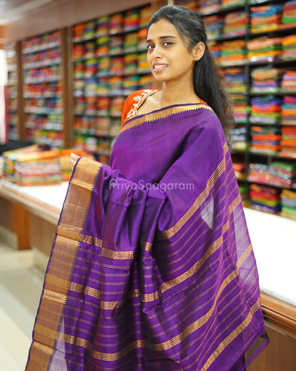 Purple Solid Mangalagiri Silk Cotton - N4990