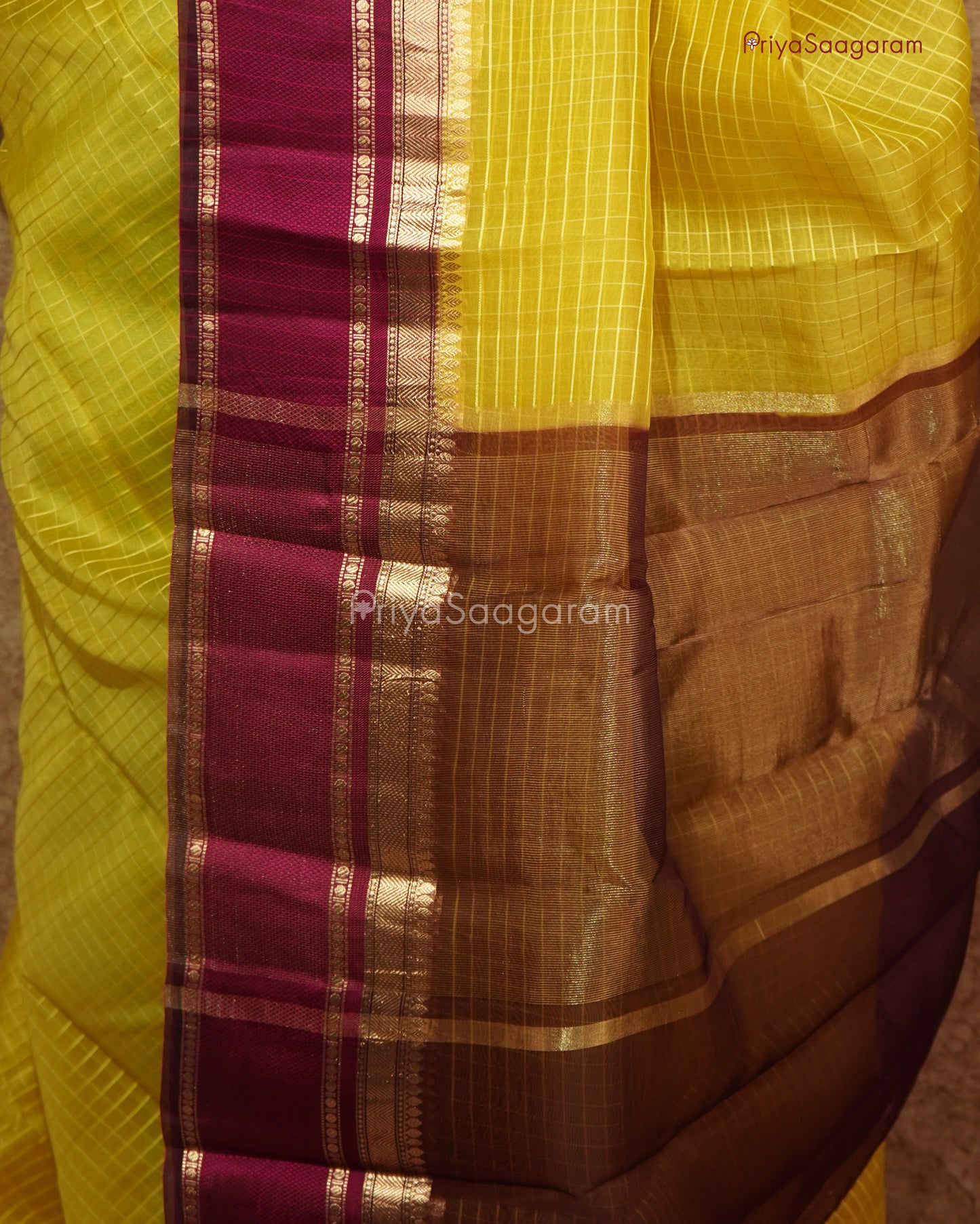 Traditional Yellow Banaras Organza - PD1057