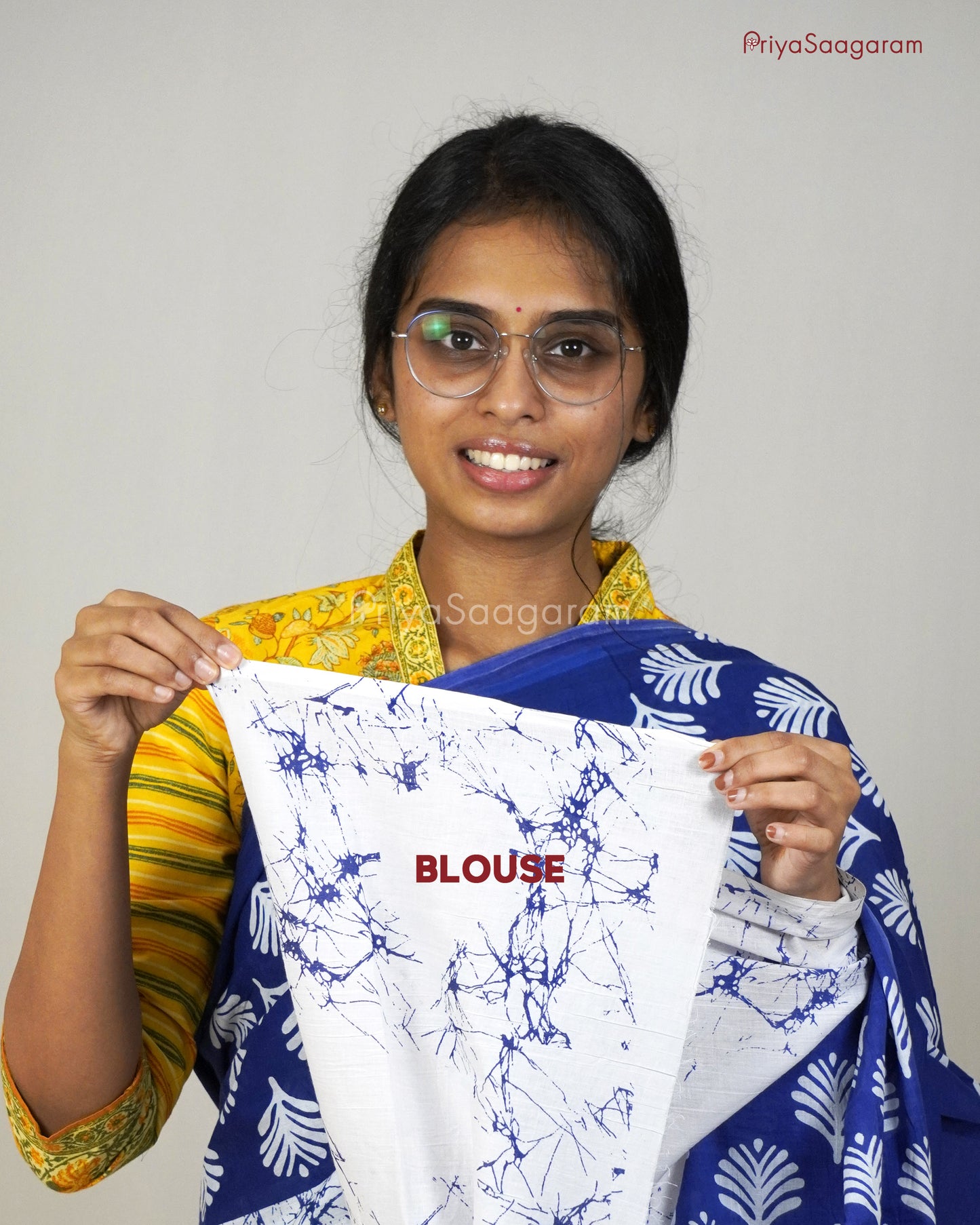 Blue White Shibori Mulmul Cotton - PB276