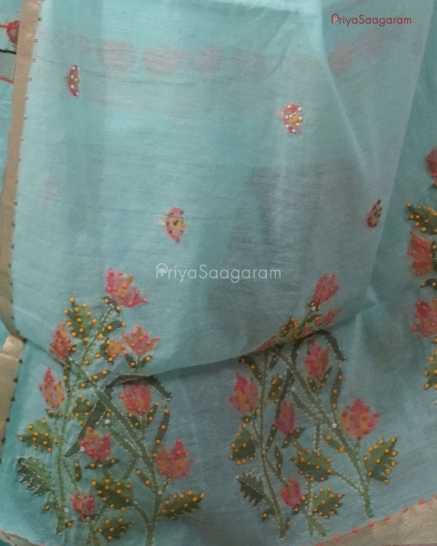 Turquoise Blue Fancy Cotton - PC3670