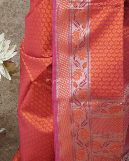 Pink and Red Muslin Silk - PD26