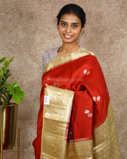 Traditional Red Chiniya Silk - PD4531