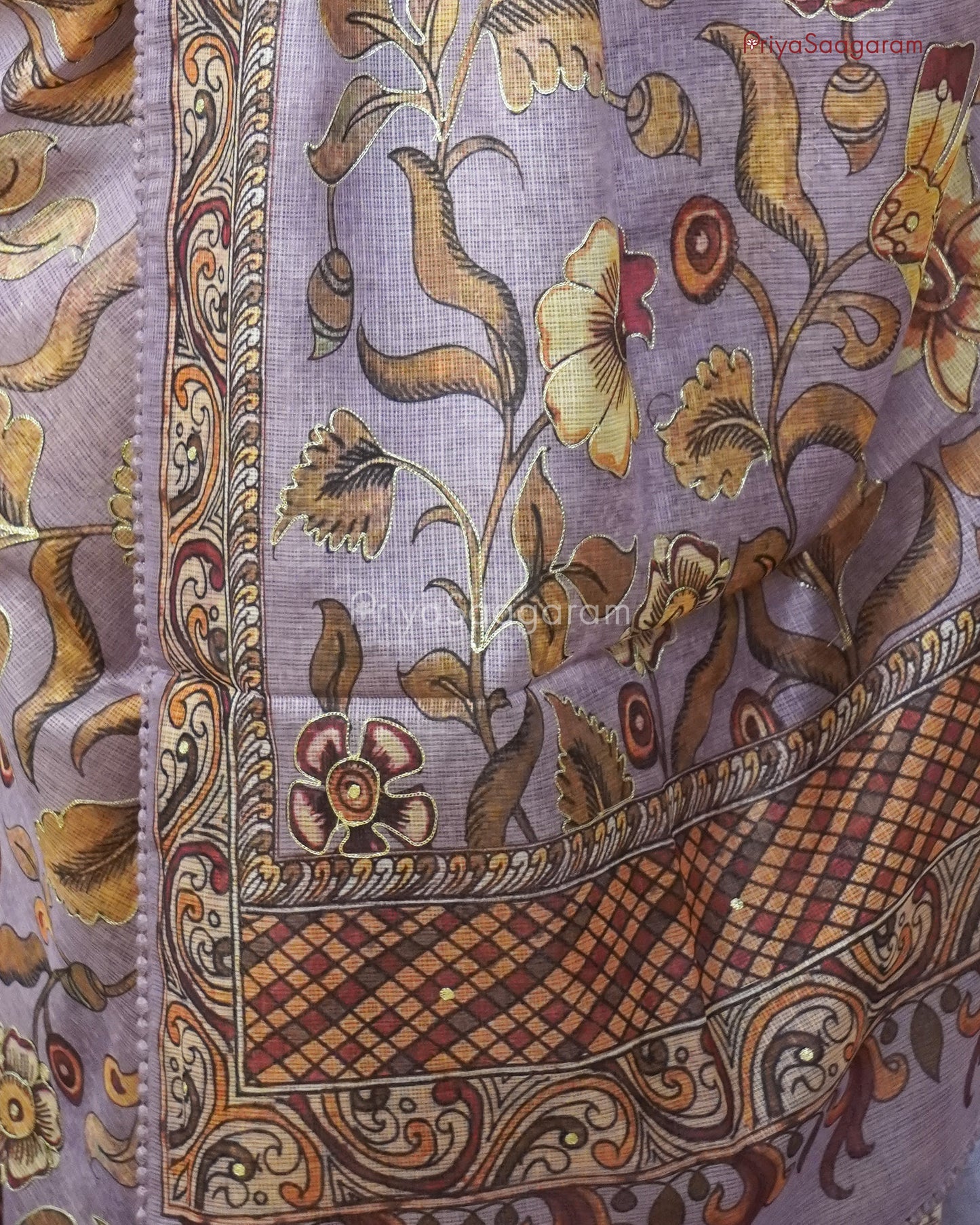 Purple Kalamkari Aari Kota - PC3295