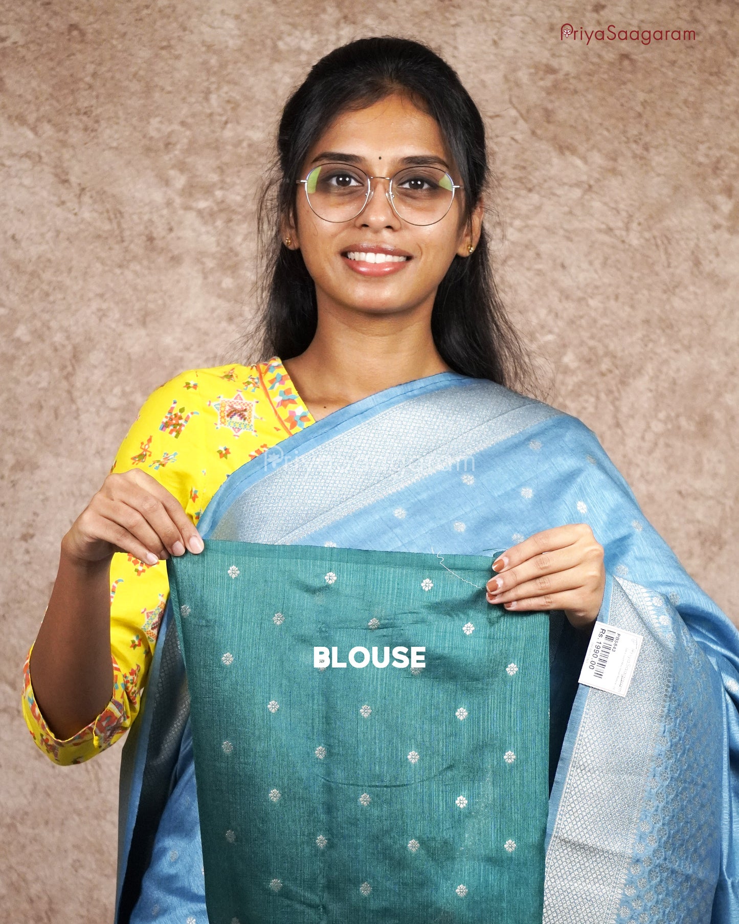 SkyBlue Banaras Tussar - PB5843