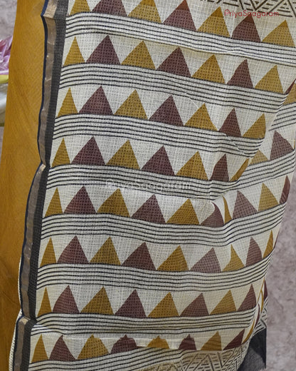 Mustard Black Kota Doria - PD318