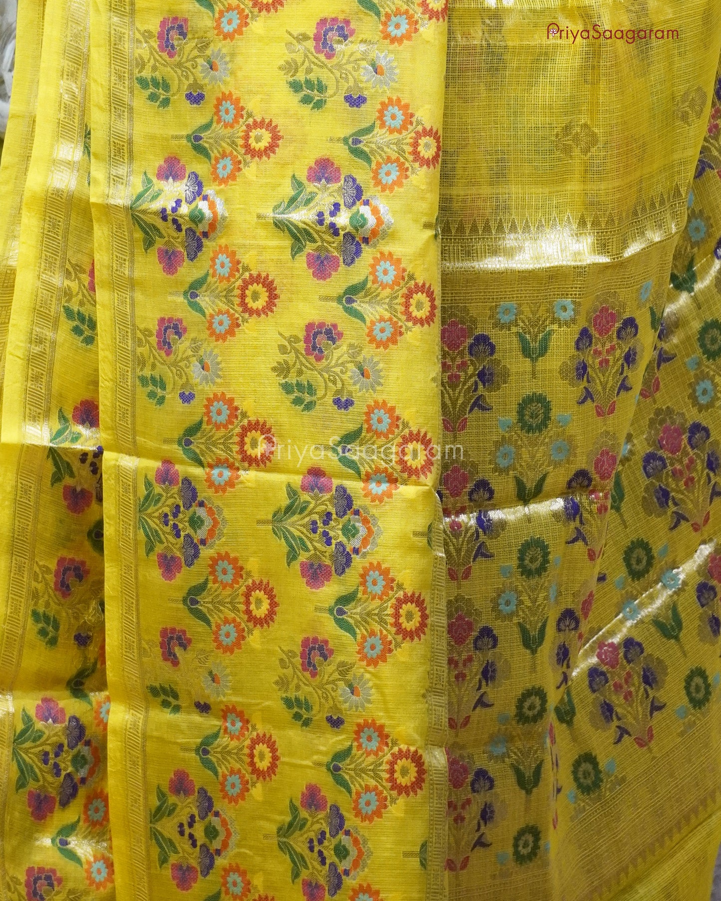 Pineapple Yellow Zari Kota - PC3608