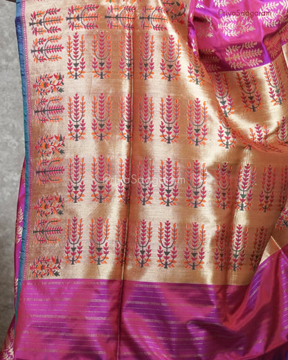 Pure Pink Paithani Banaras Silk - PC206
