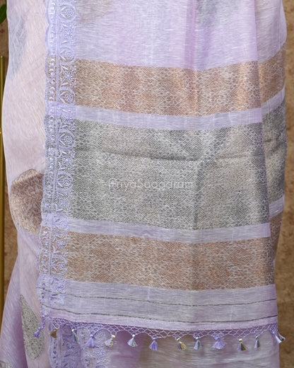 Lavender Embroidery Tussar - PD4111