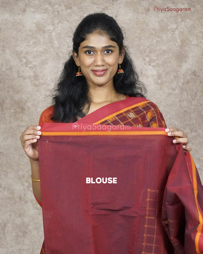 Maroon Checked Chettinad Cotton - K18341