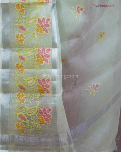 Peppermint Green Embroidery Kota - PC3616