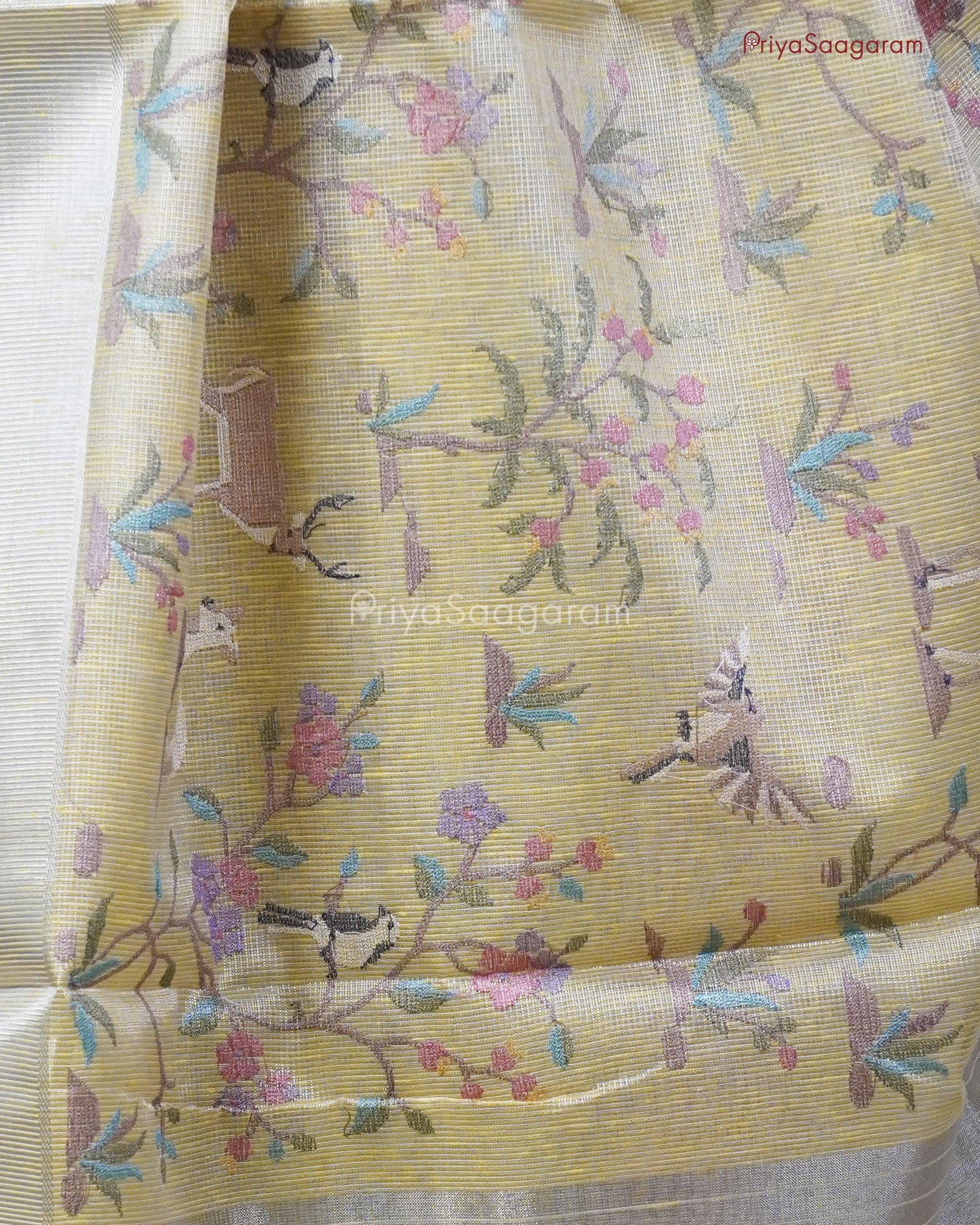Golden Yellow Vanasingaaram Tissue Silk - PC3559