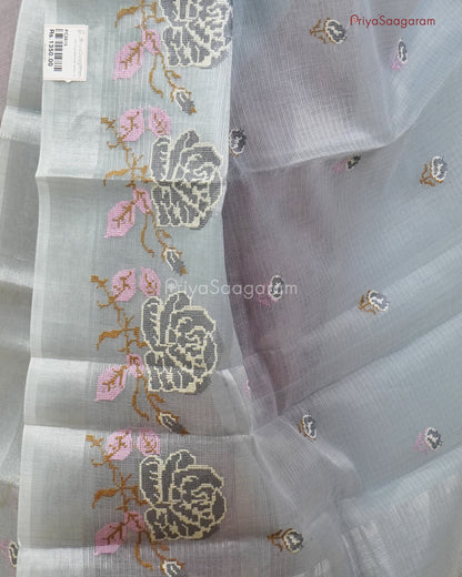 Cloudy Grey Embroidery Kota - PC3615