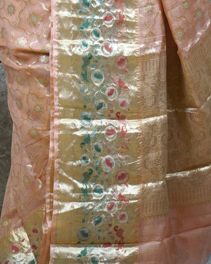 Peachy Pink Zari Kota - PC3605