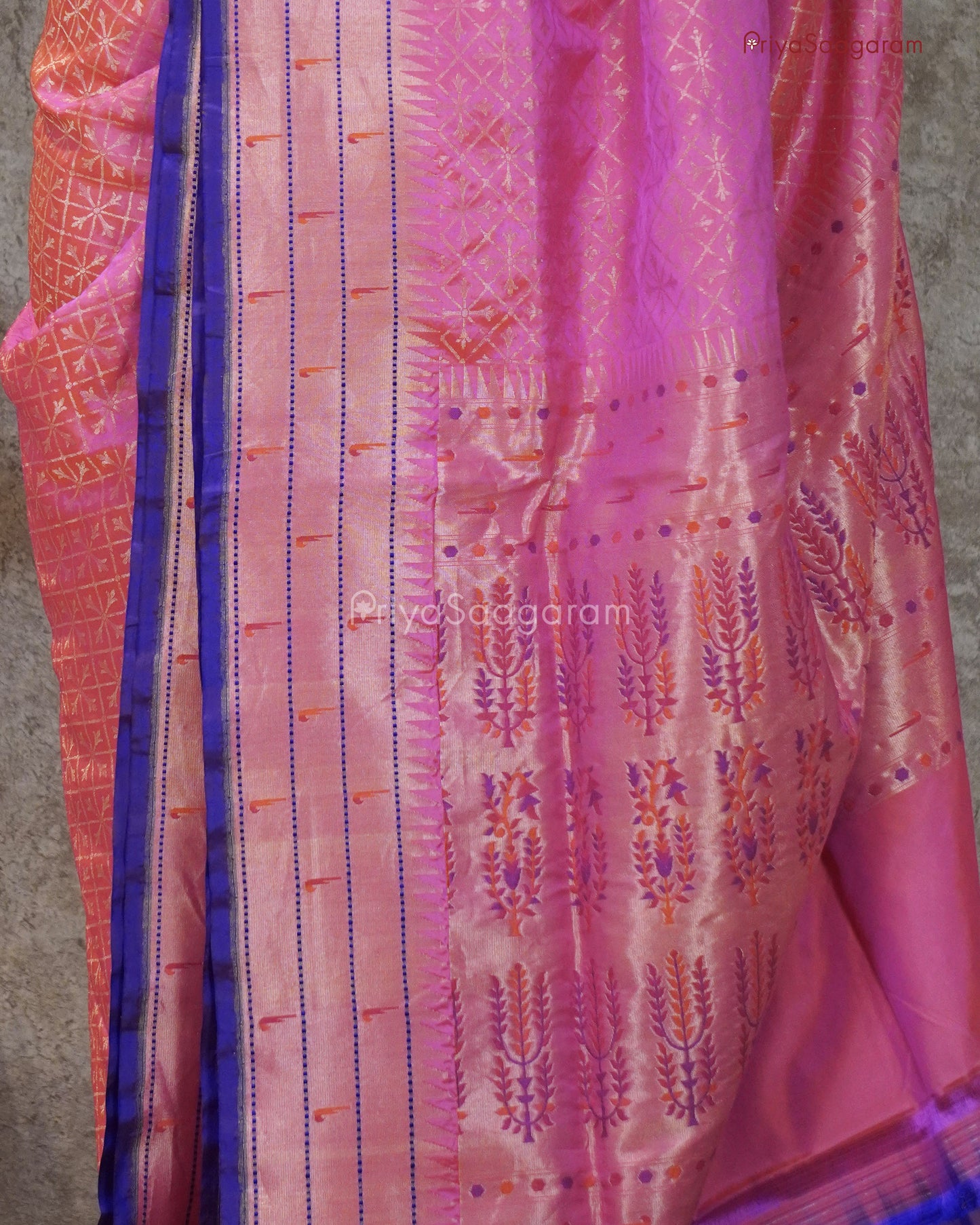 Bright Pink Paithani Banaras - PC205