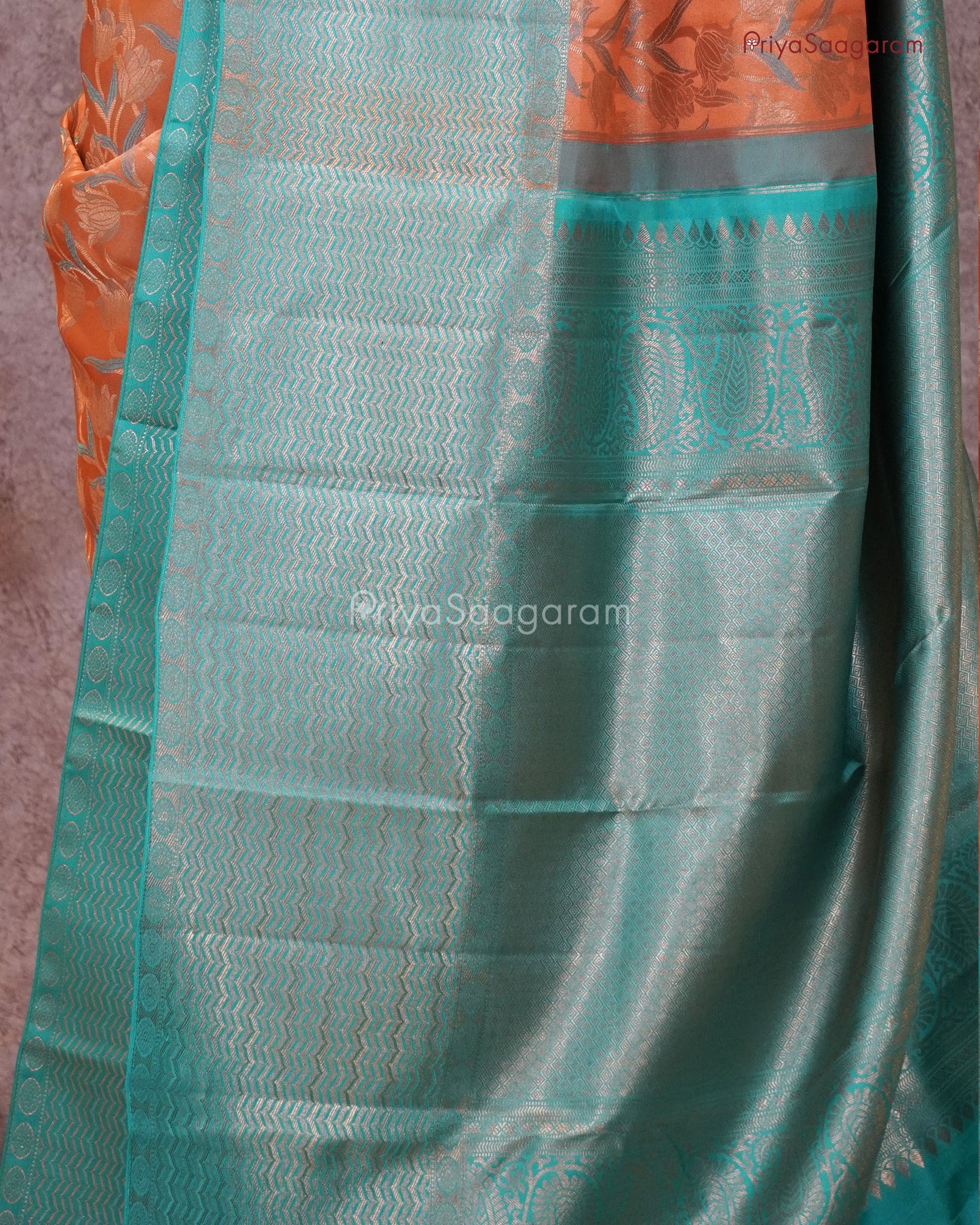 Coral Orange Kanchipuram - M2865