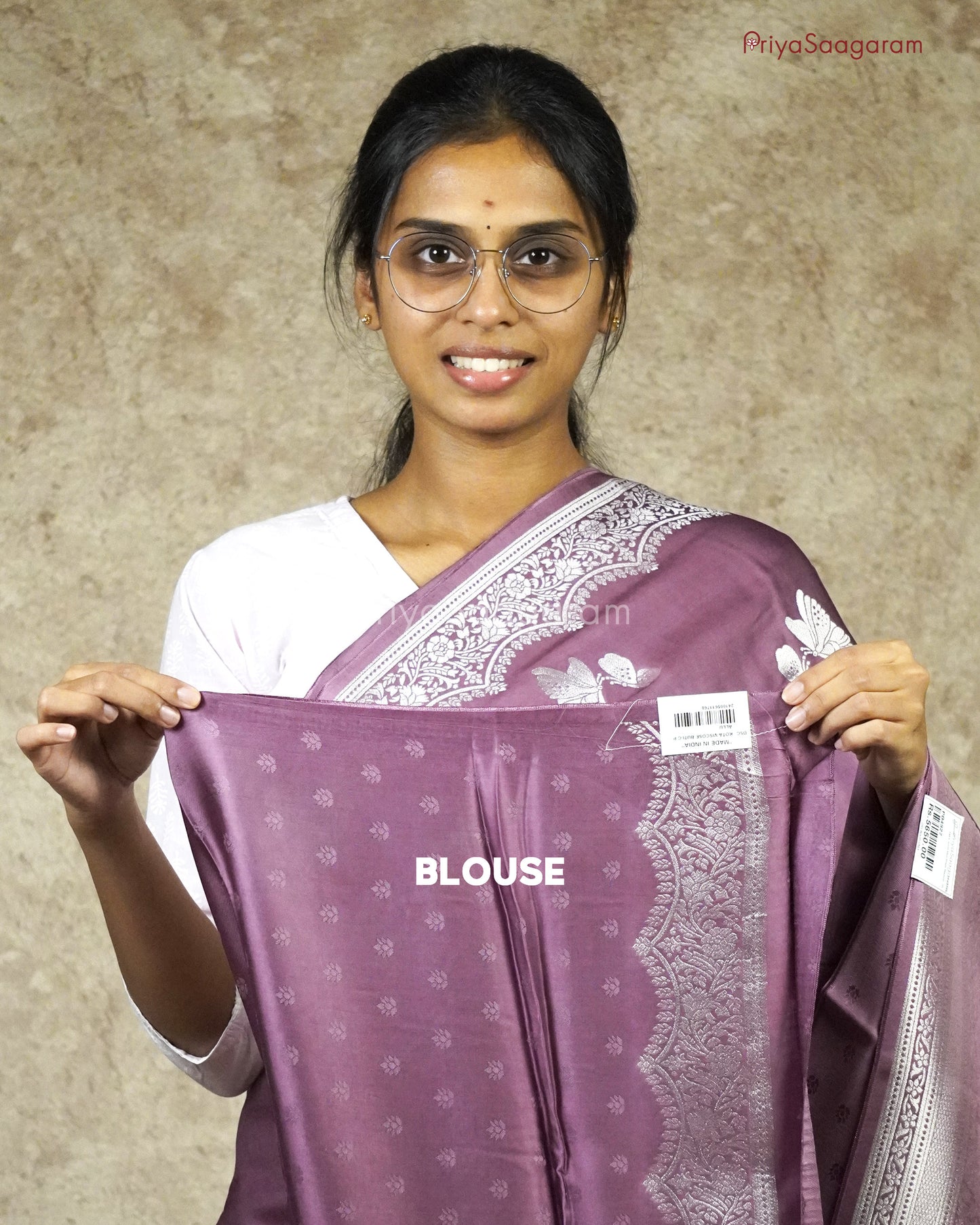 Pale Magenta Satin Banaras - PB4927