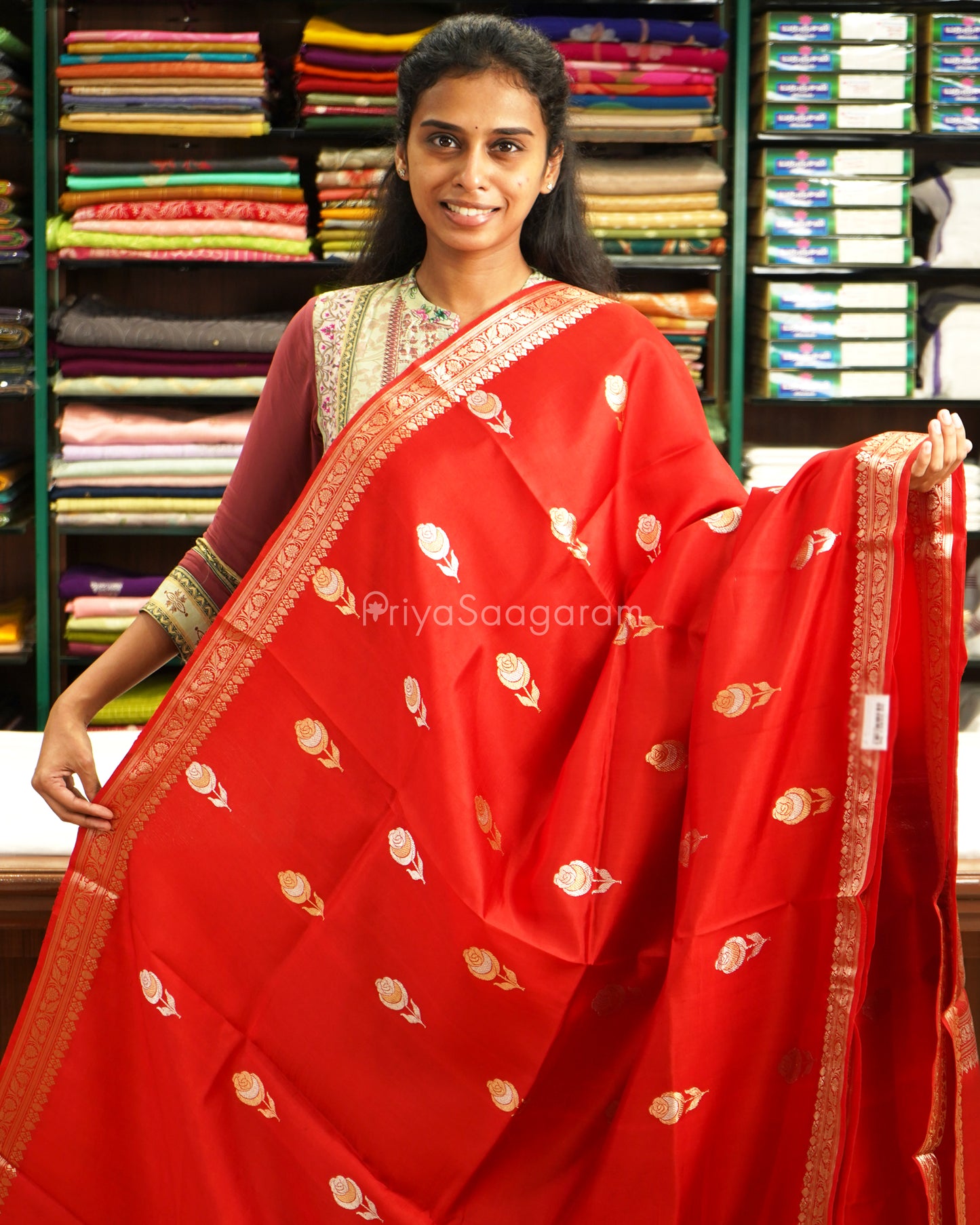 Kumkum Red Raw Mango Silk - PD4573