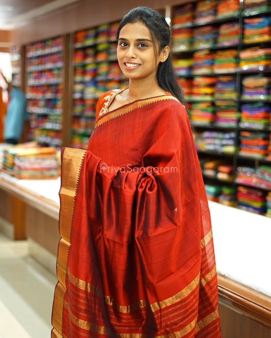 Traditional Red Mangalagiri Silk Cotton - N4320