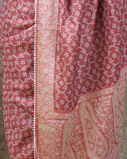Red Bandhini Tussar - PC4606