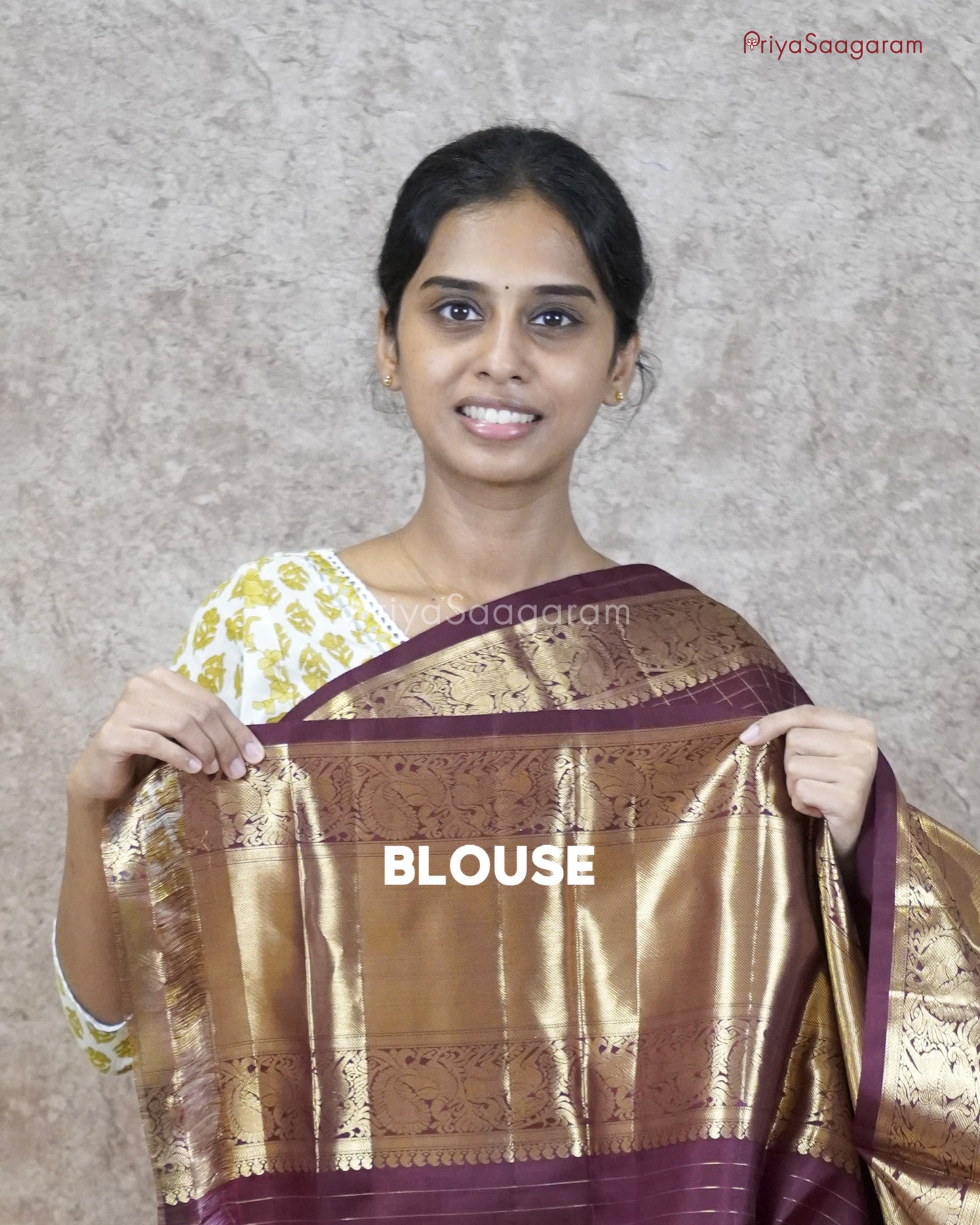 Chocolate Brown Kattam Kanchipuram - M9576
