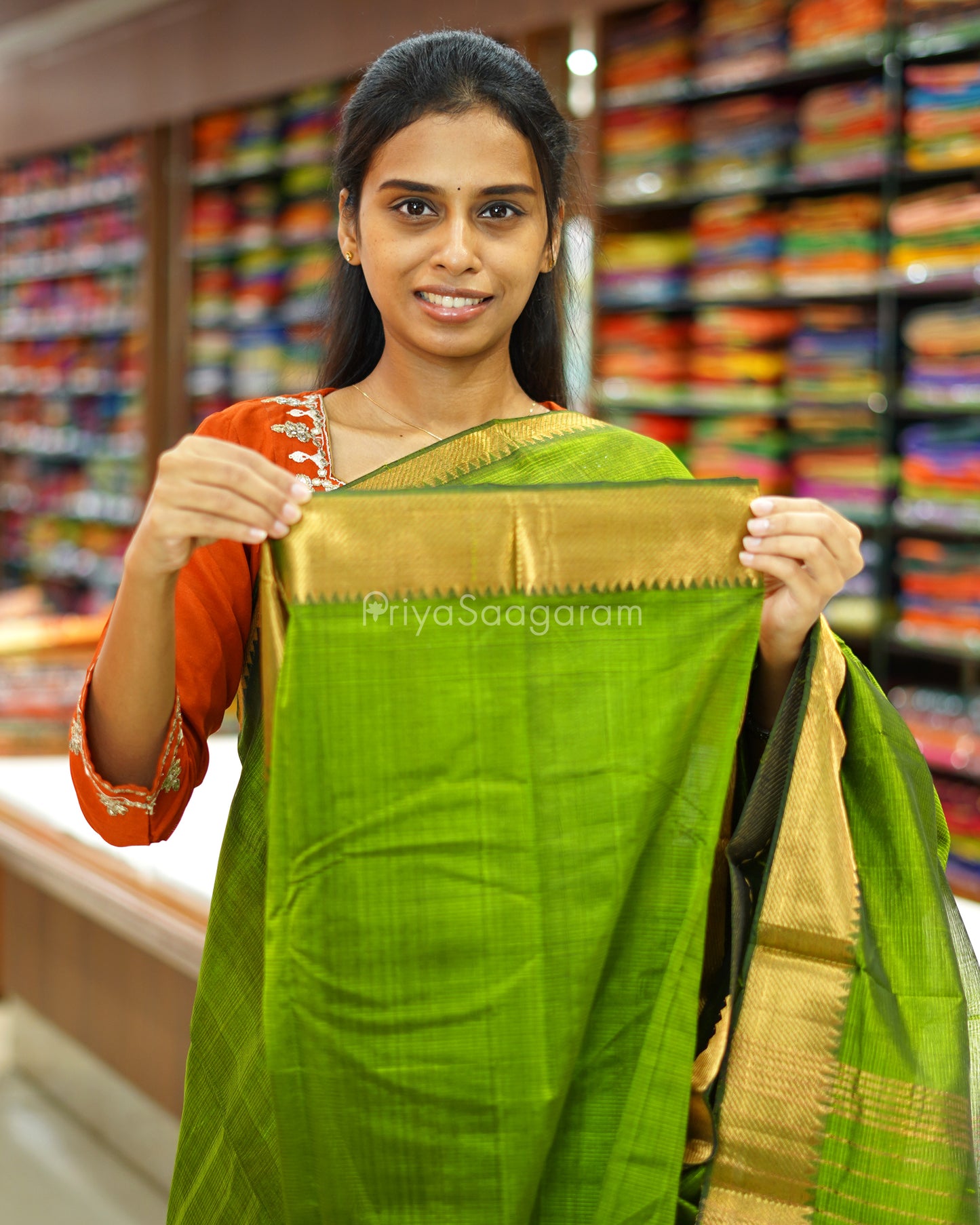 Green Solid Mangalagiri Silk Cotton - N4994