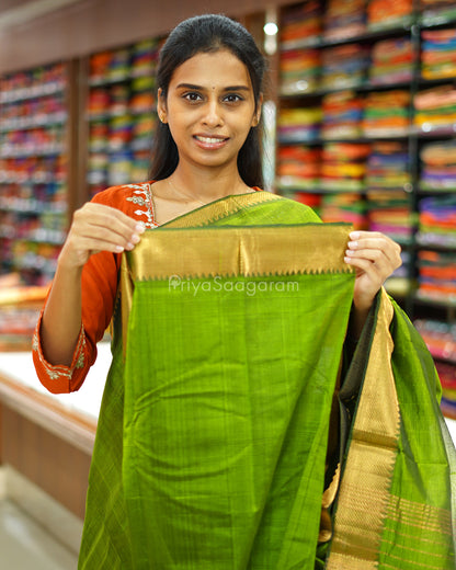Green Solid Mangalagiri Silk Cotton - N4994