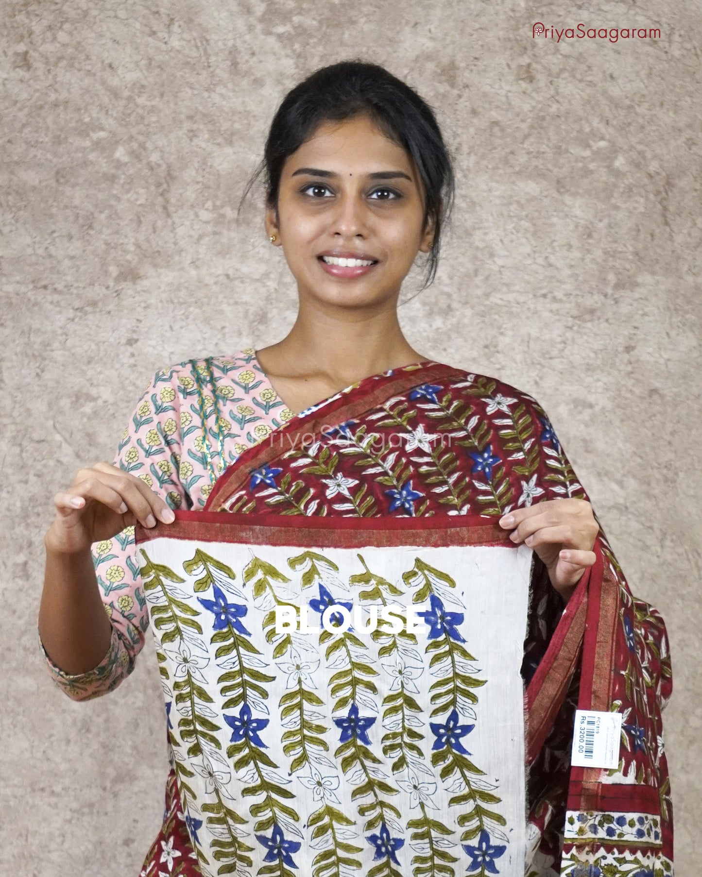 Wine Red Chanderi - PC1819