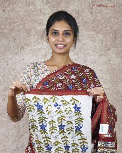 Wine Red Chanderi - PC1819